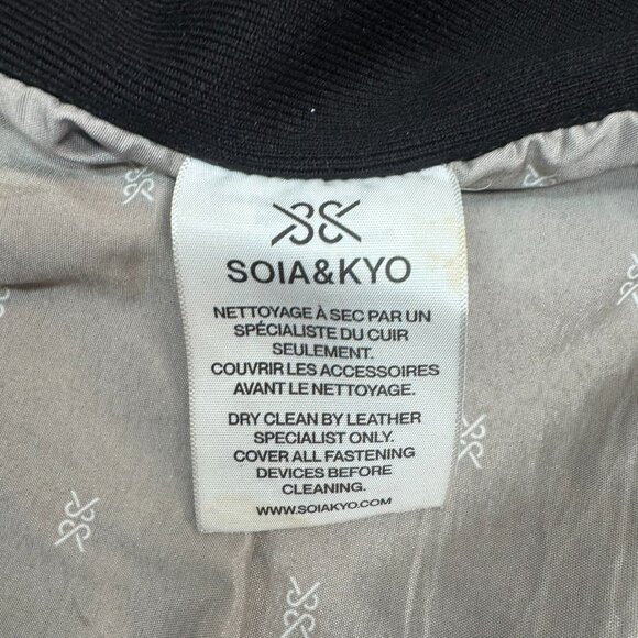 Soia & Kyo Black Lamb Leather Jacket with Knit Panels Size XL - Flaw - Picture 6 of 9